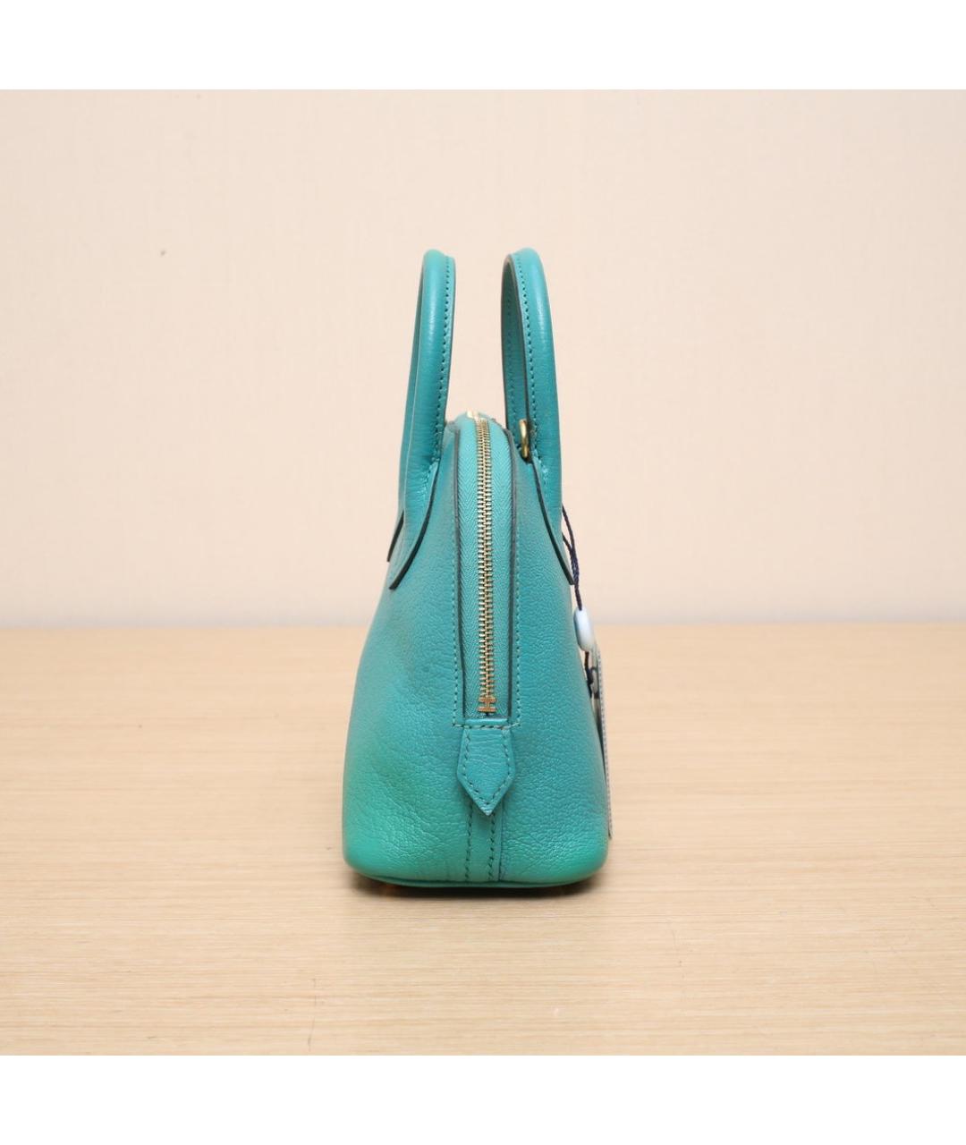 HERMES Бирюзовая кожаная сумка через плечо, фото 5