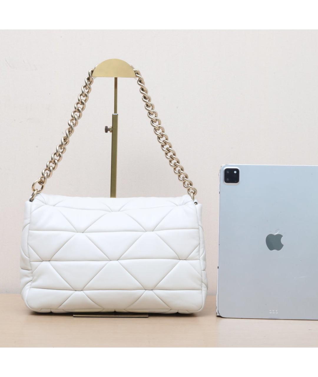 PRADA Белая кожаная сумка через плечо, фото 7