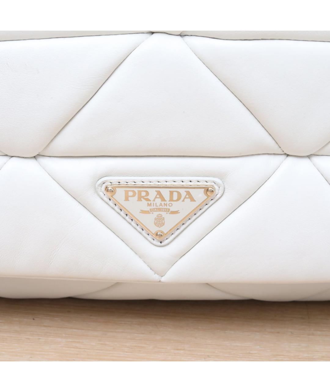 PRADA Белая кожаная сумка через плечо, фото 8
