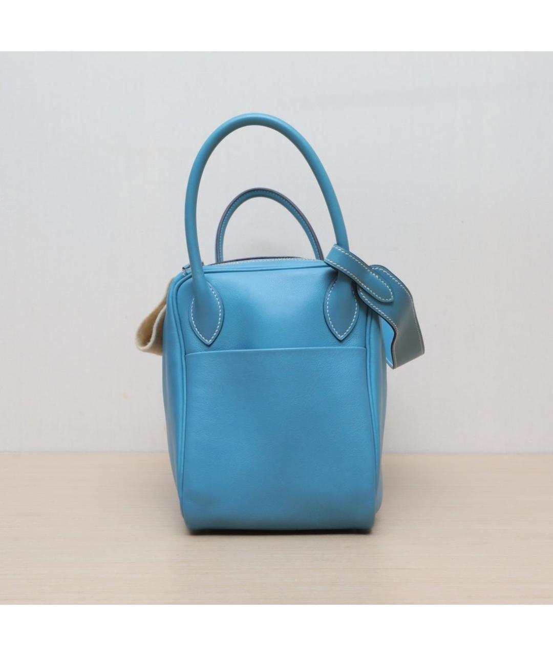 HERMES Голубая кожаная сумка через плечо, фото 5