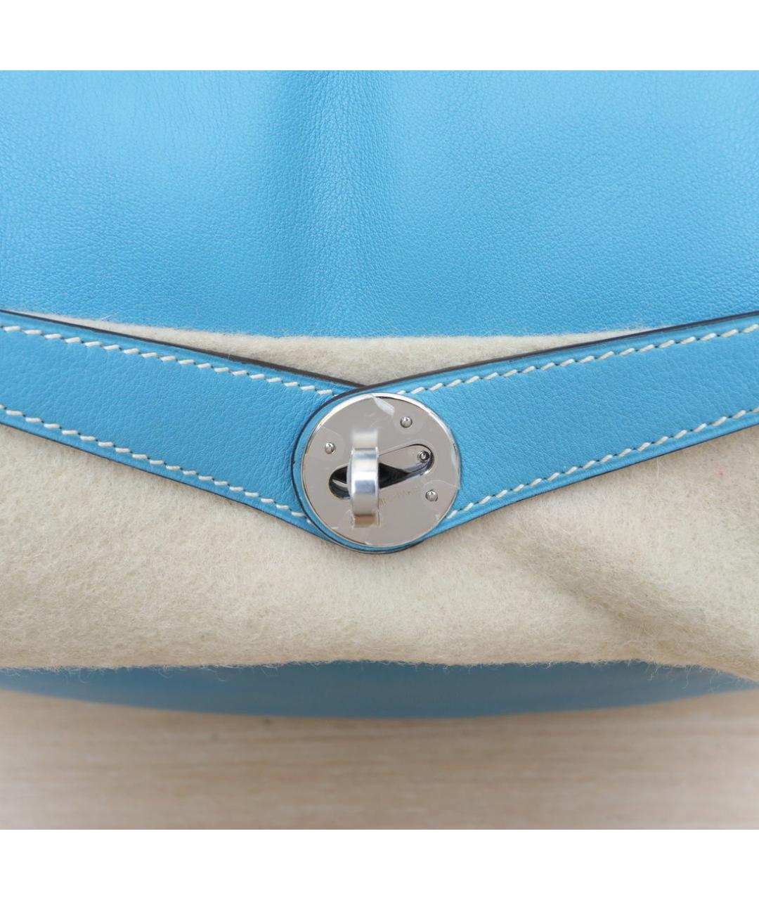 HERMES Голубая кожаная сумка через плечо, фото 8