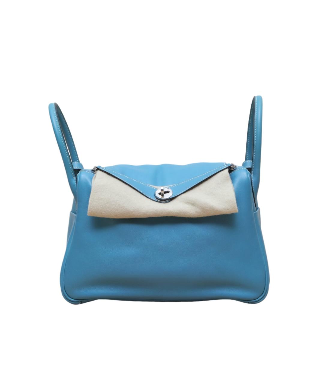 HERMES Голубая кожаная сумка через плечо, фото 1