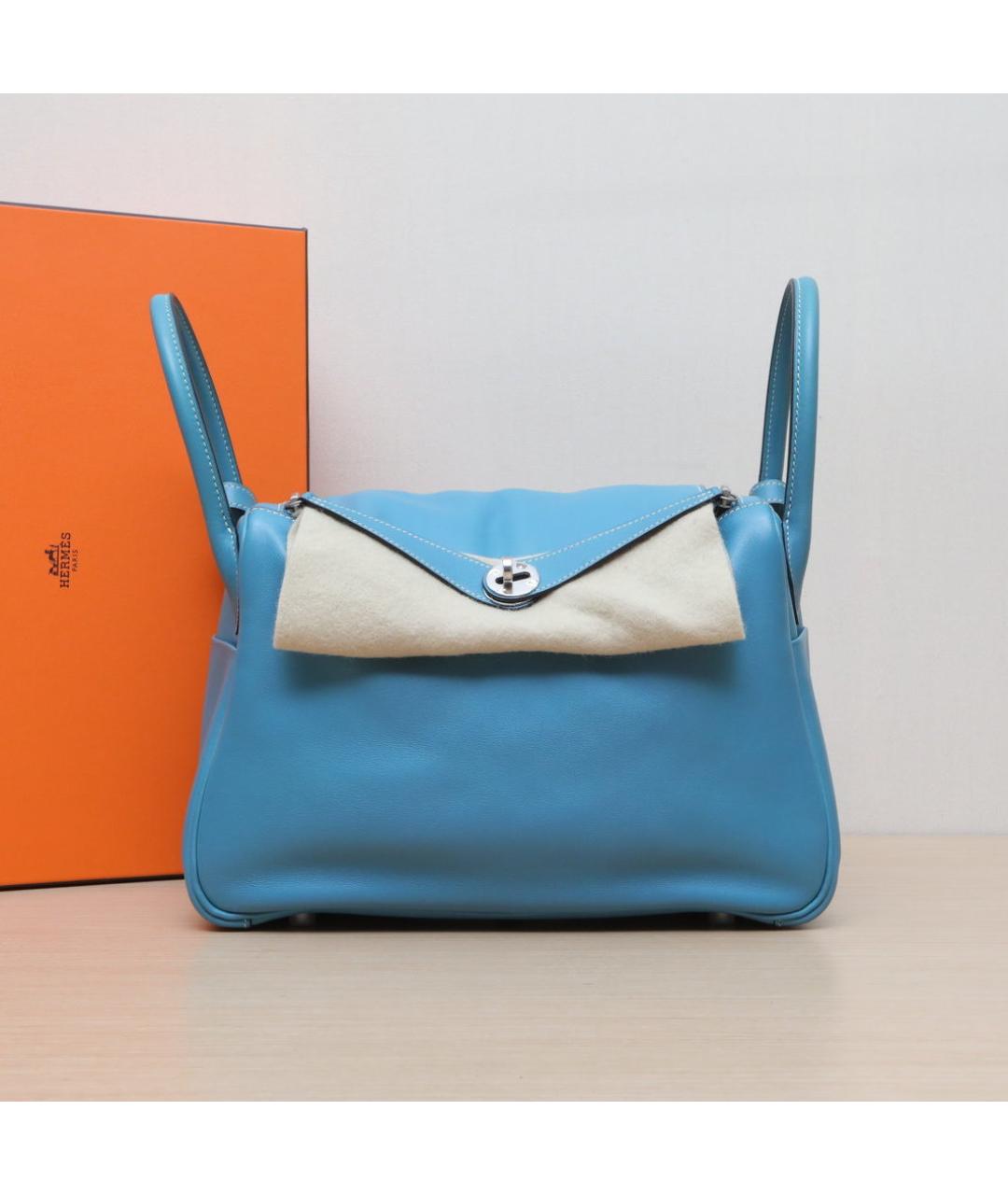 HERMES Голубая кожаная сумка через плечо, фото 2