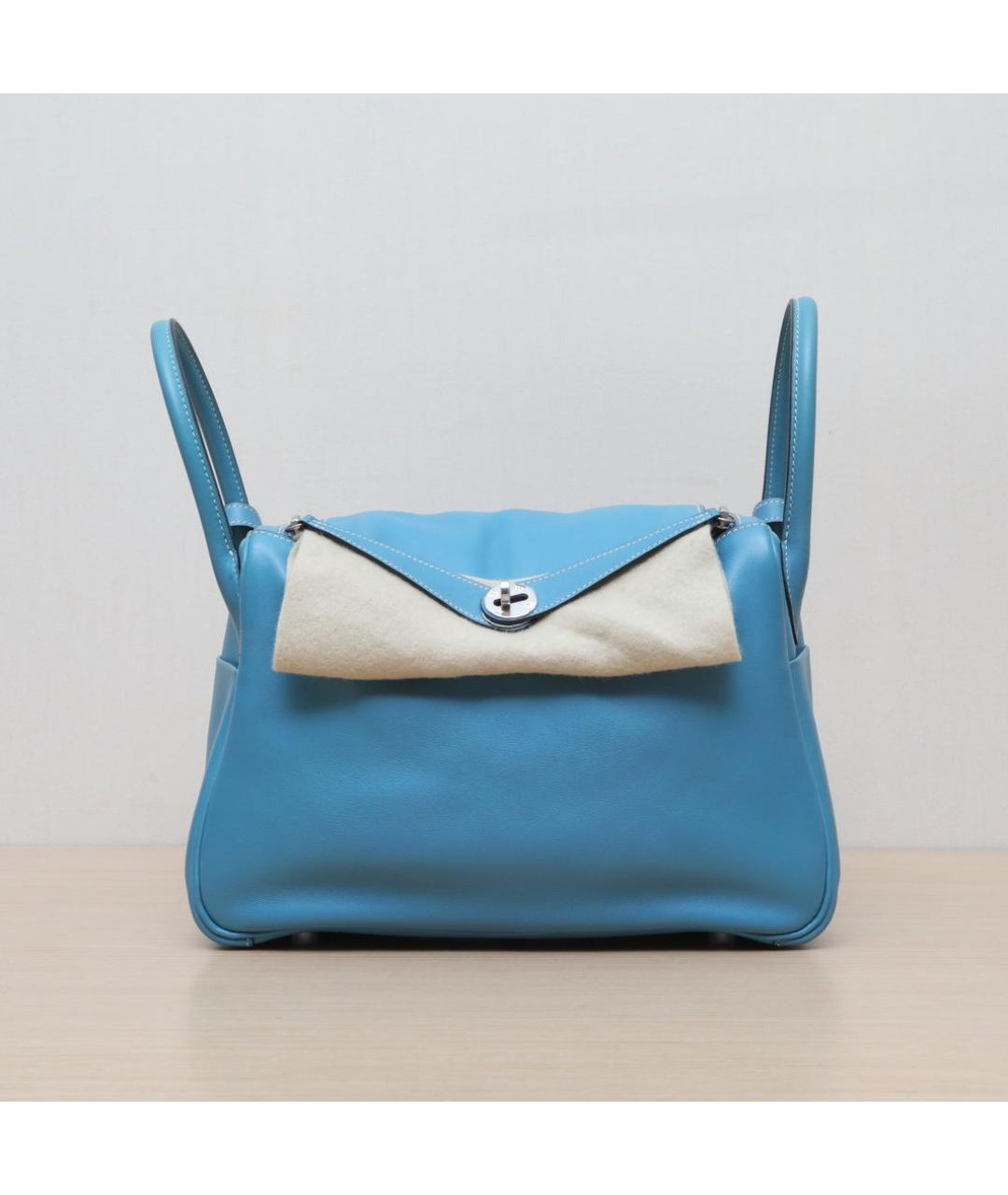 HERMES Голубая кожаная сумка через плечо, фото 3