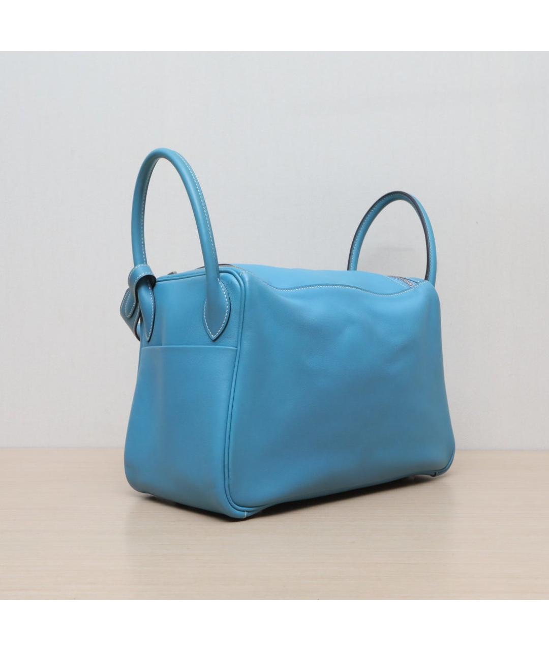 HERMES Голубая кожаная сумка через плечо, фото 6