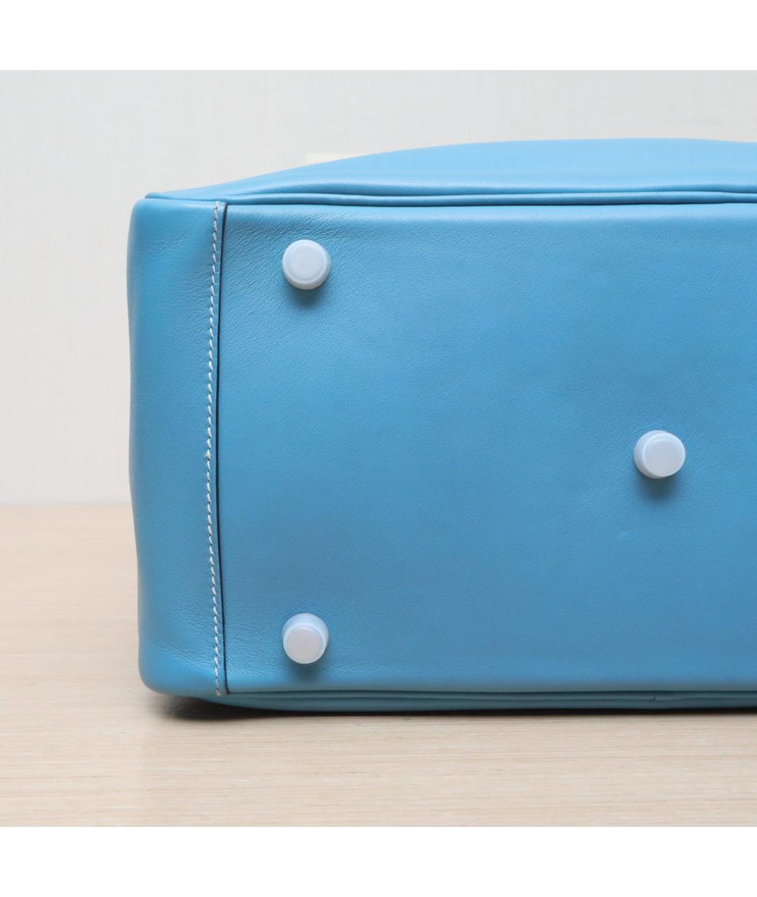 HERMES Голубая кожаная сумка через плечо, фото 9