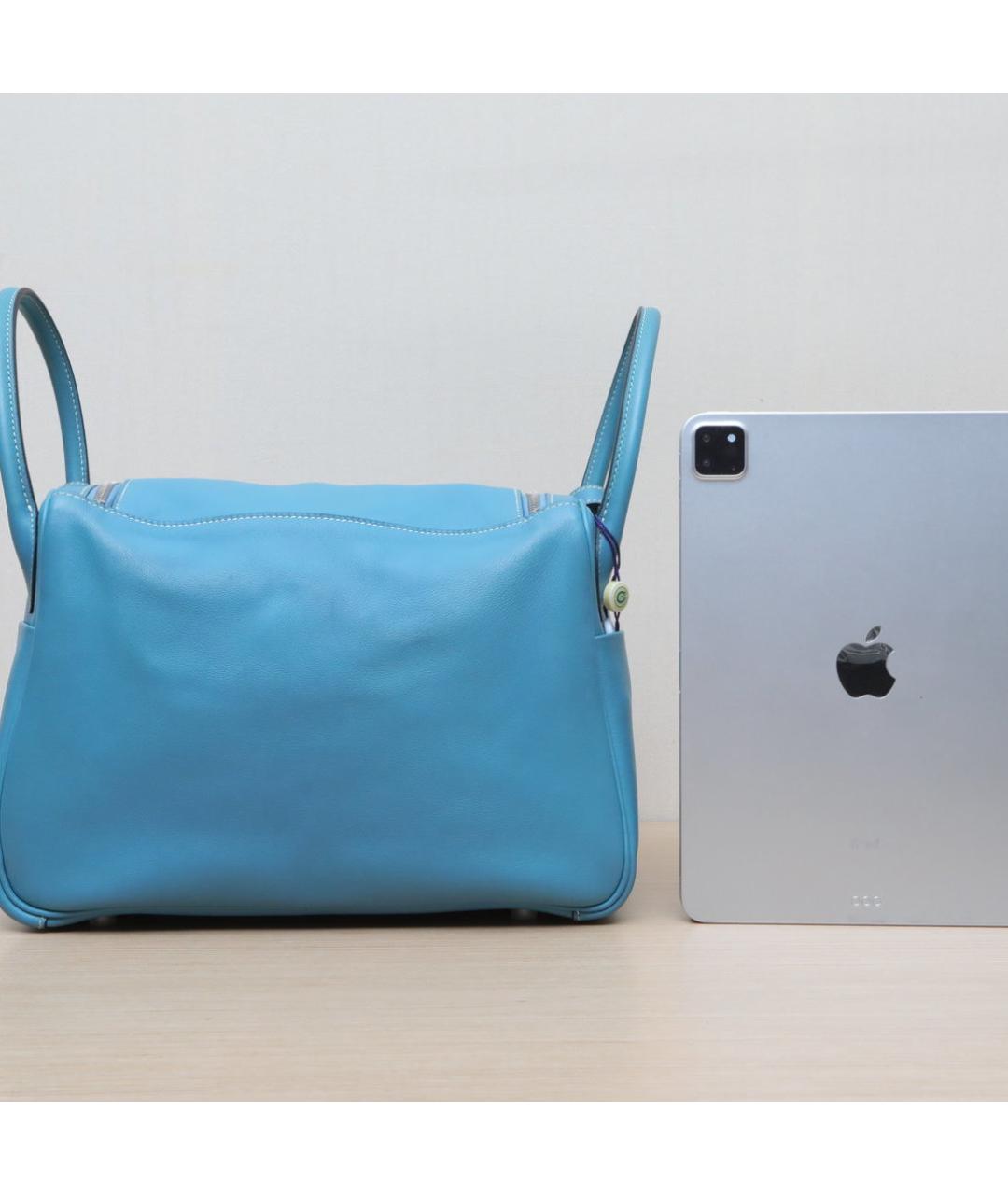 HERMES Голубая кожаная сумка через плечо, фото 7