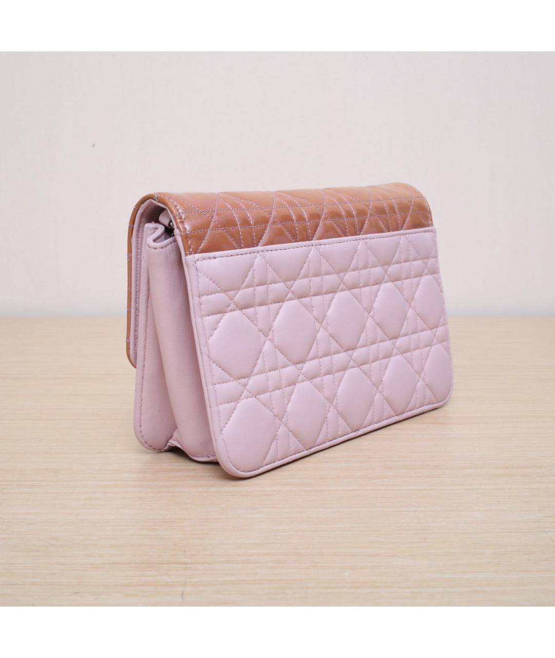CHRISTIAN DIOR Розовая кожаная сумка через плечо, фото 6