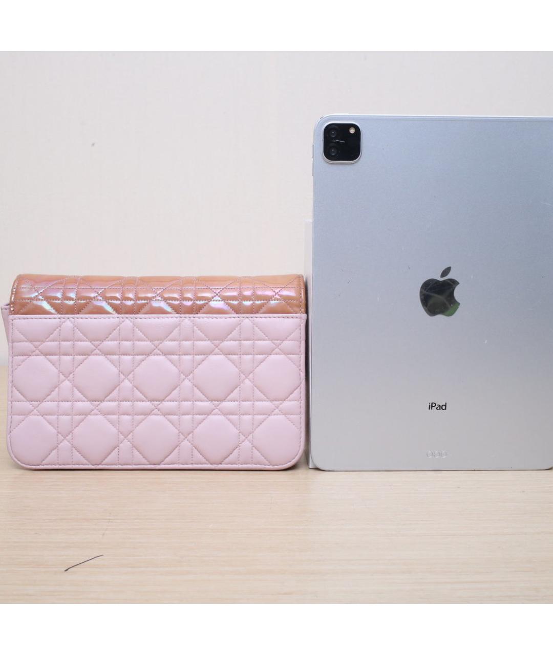 CHRISTIAN DIOR Розовая кожаная сумка через плечо, фото 7