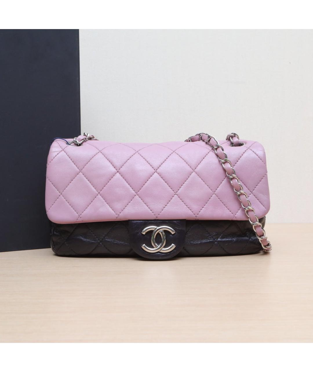 CHANEL Розовая кожаная сумка через плечо, фото 2