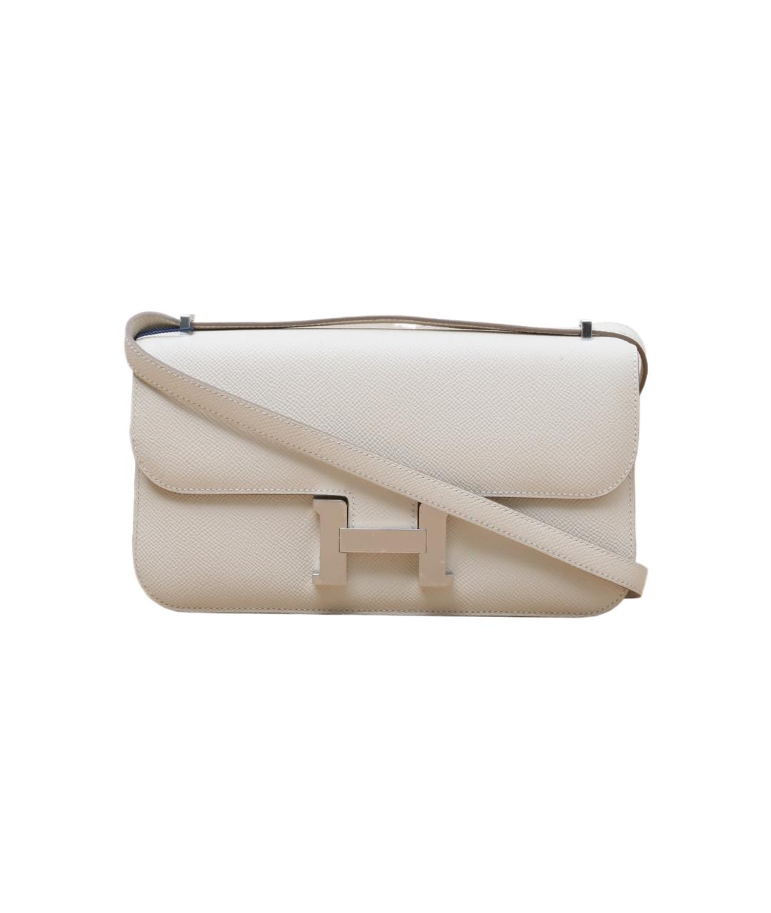 HERMES Бежевая кожаная сумка через плечо, фото 1
