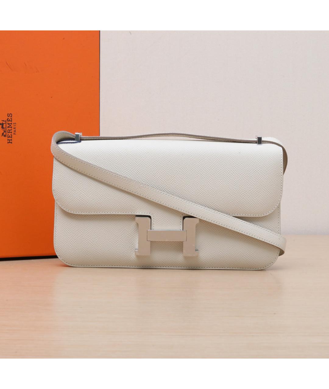 HERMES Бежевая кожаная сумка через плечо, фото 2