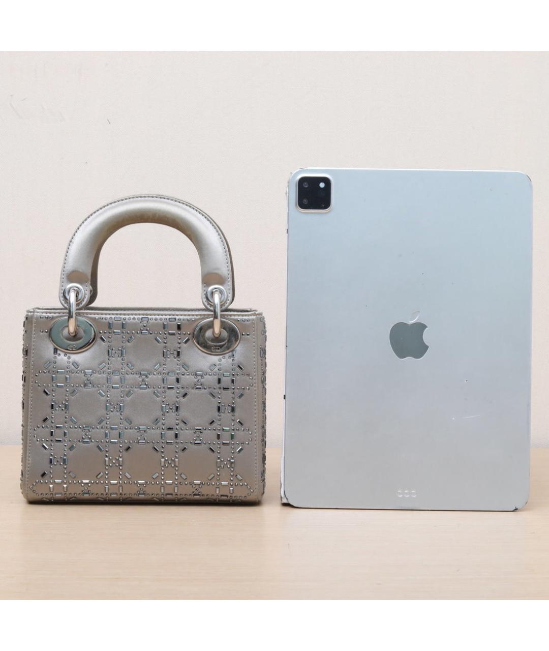 CHRISTIAN DIOR Серебряная кожаная сумка через плечо, фото 7