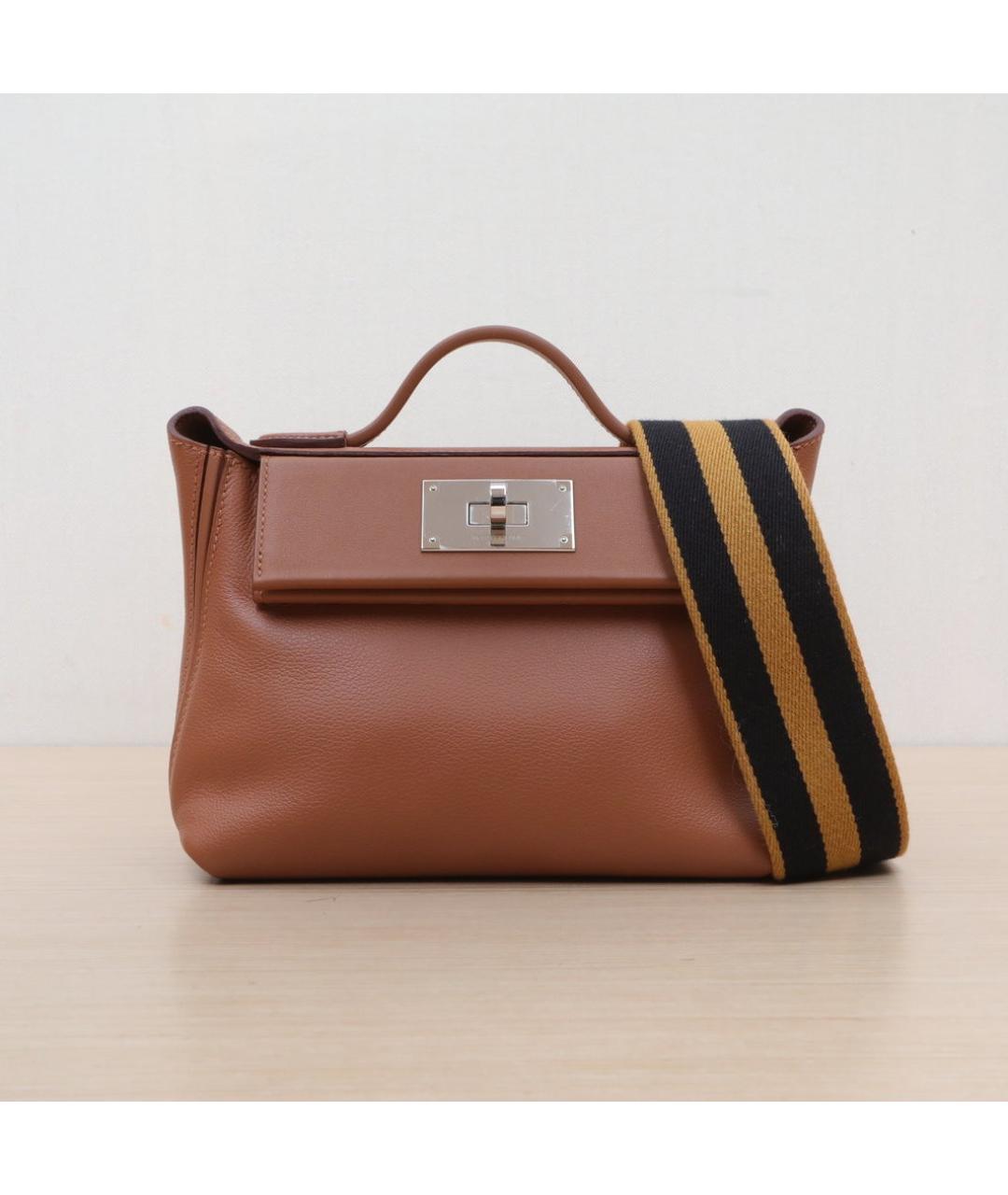 HERMES Коричневая кожаная сумка через плечо, фото 3