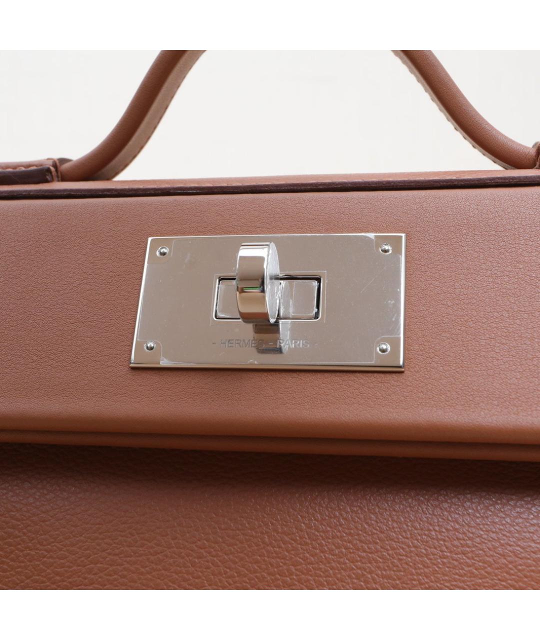 HERMES Коричневая кожаная сумка через плечо, фото 8