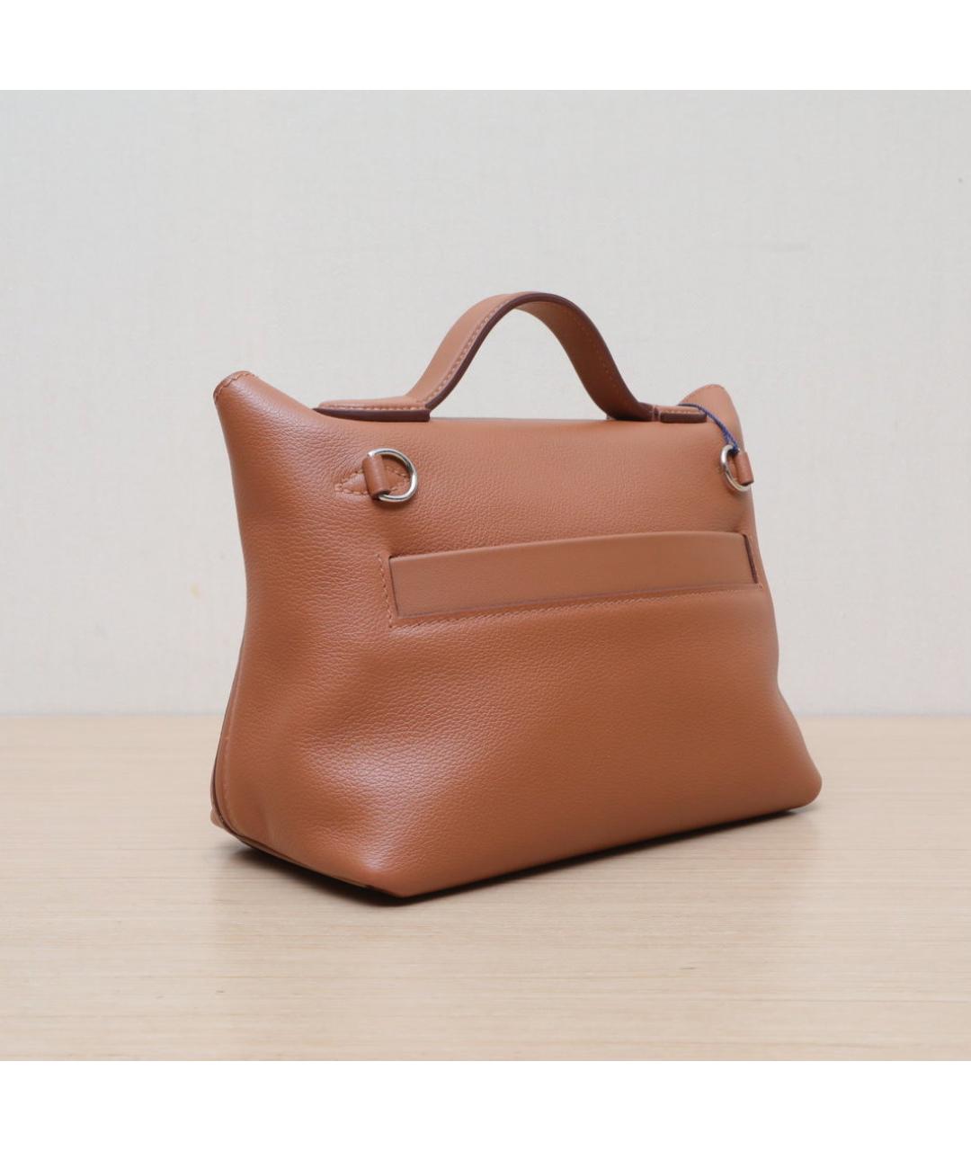 HERMES Коричневая кожаная сумка через плечо, фото 6