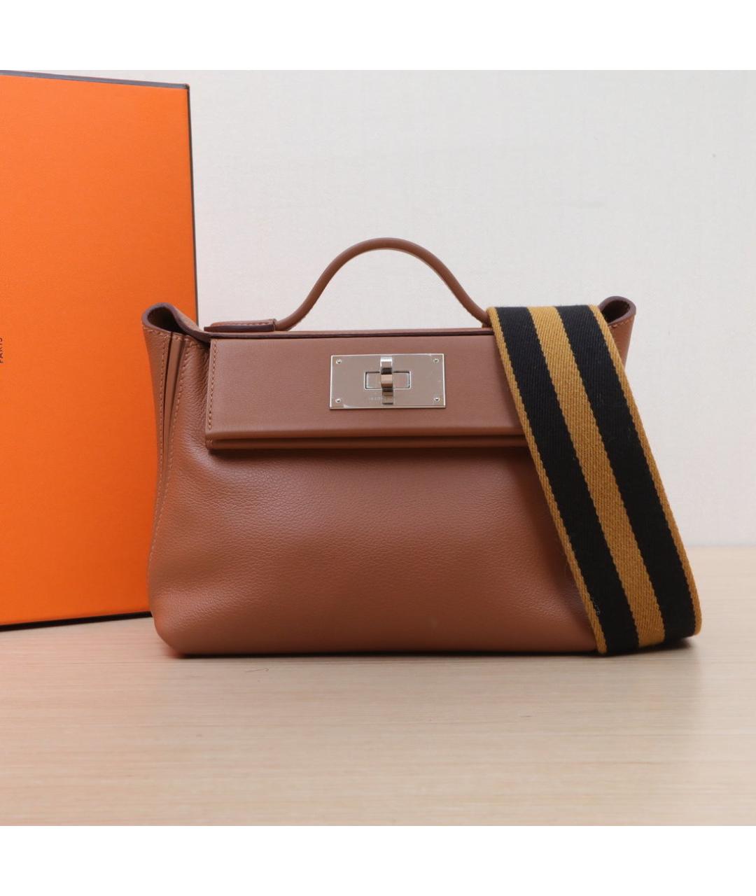 HERMES Коричневая кожаная сумка через плечо, фото 2