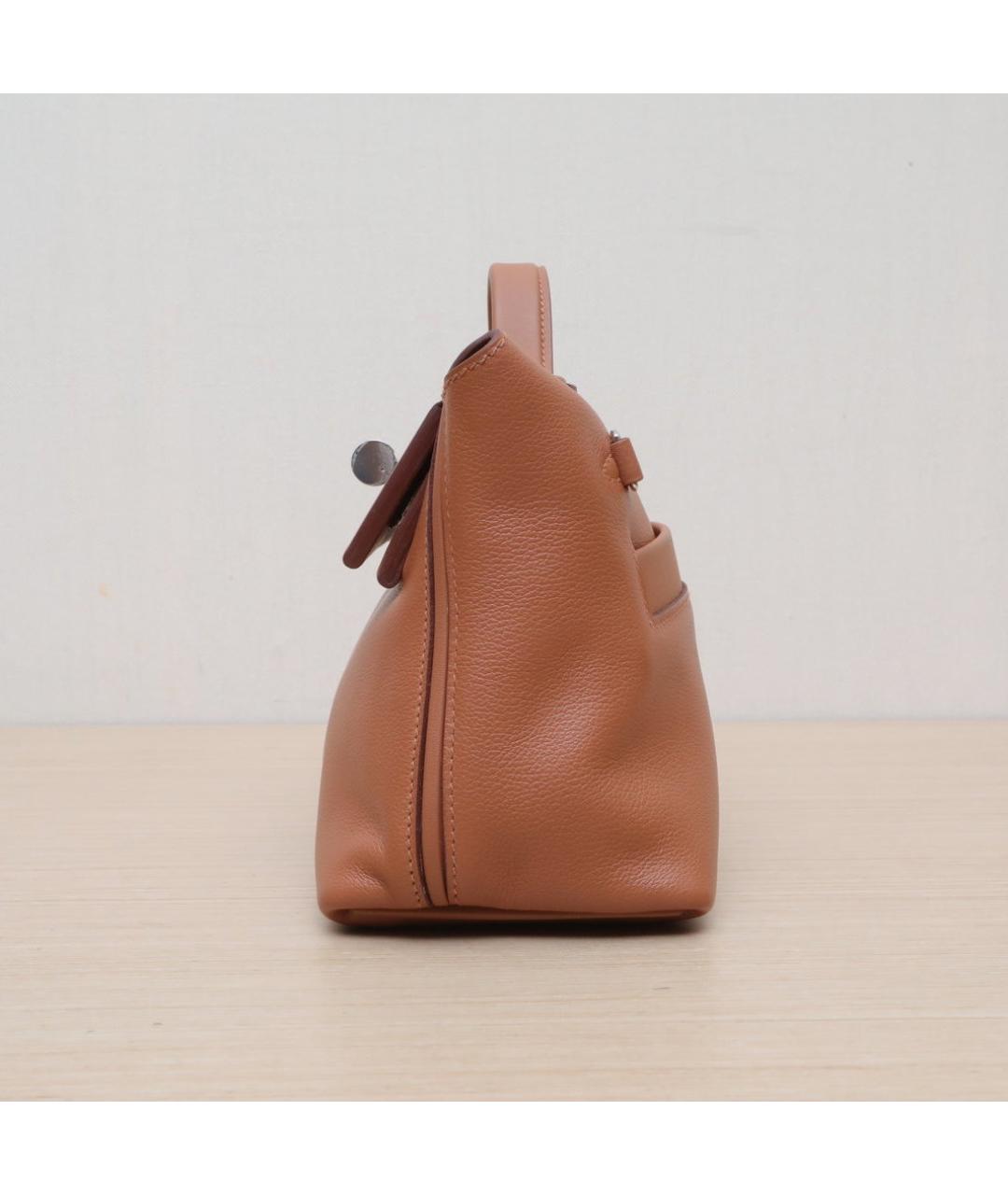 HERMES Коричневая кожаная сумка через плечо, фото 5