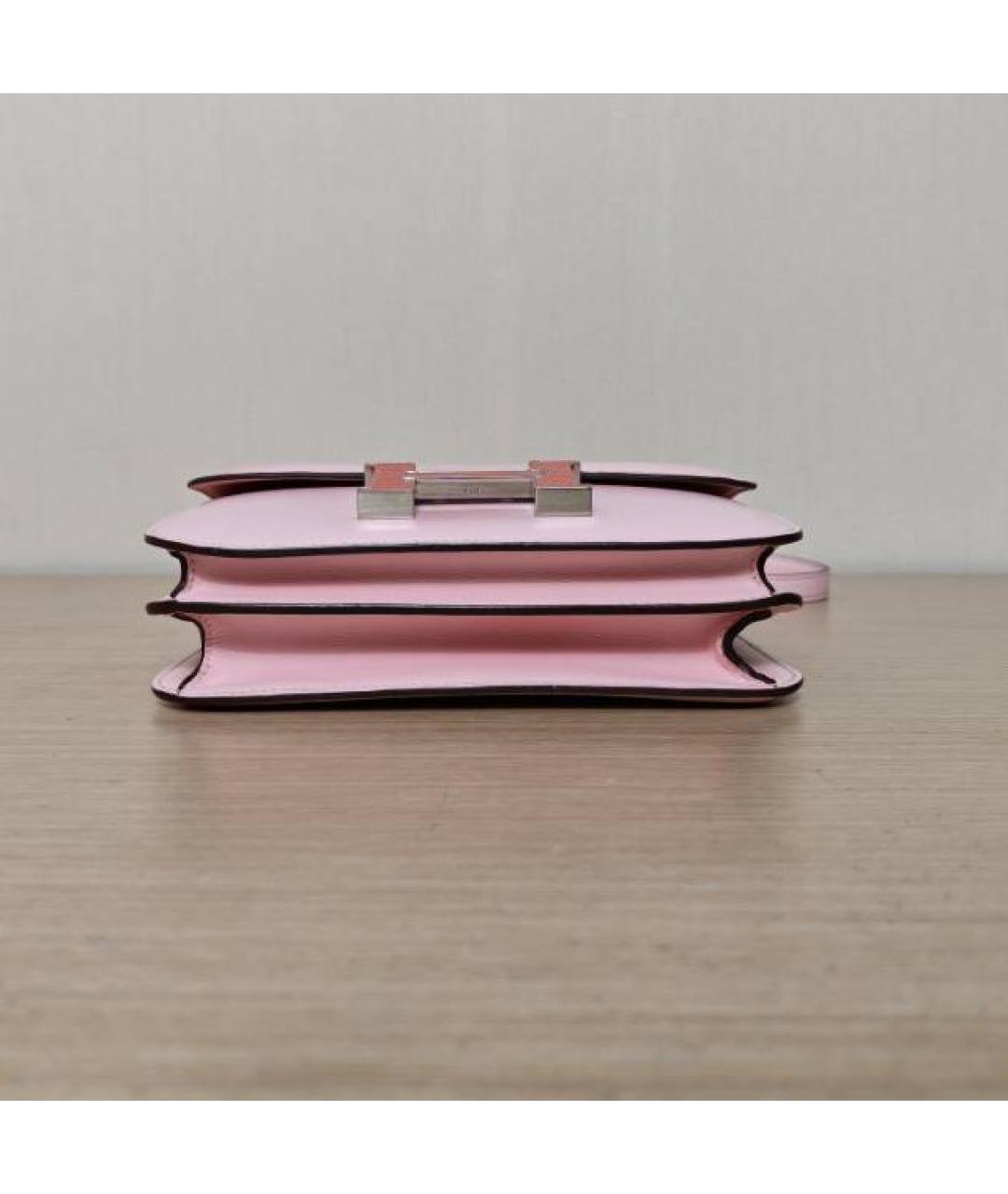 HERMES Розовая кожаная сумка через плечо, фото 8