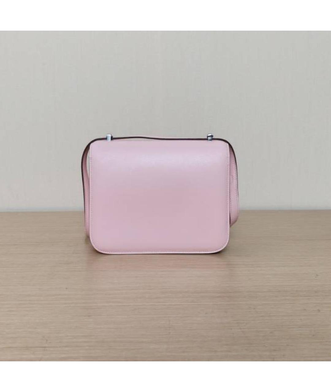 HERMES Розовая кожаная сумка через плечо, фото 6