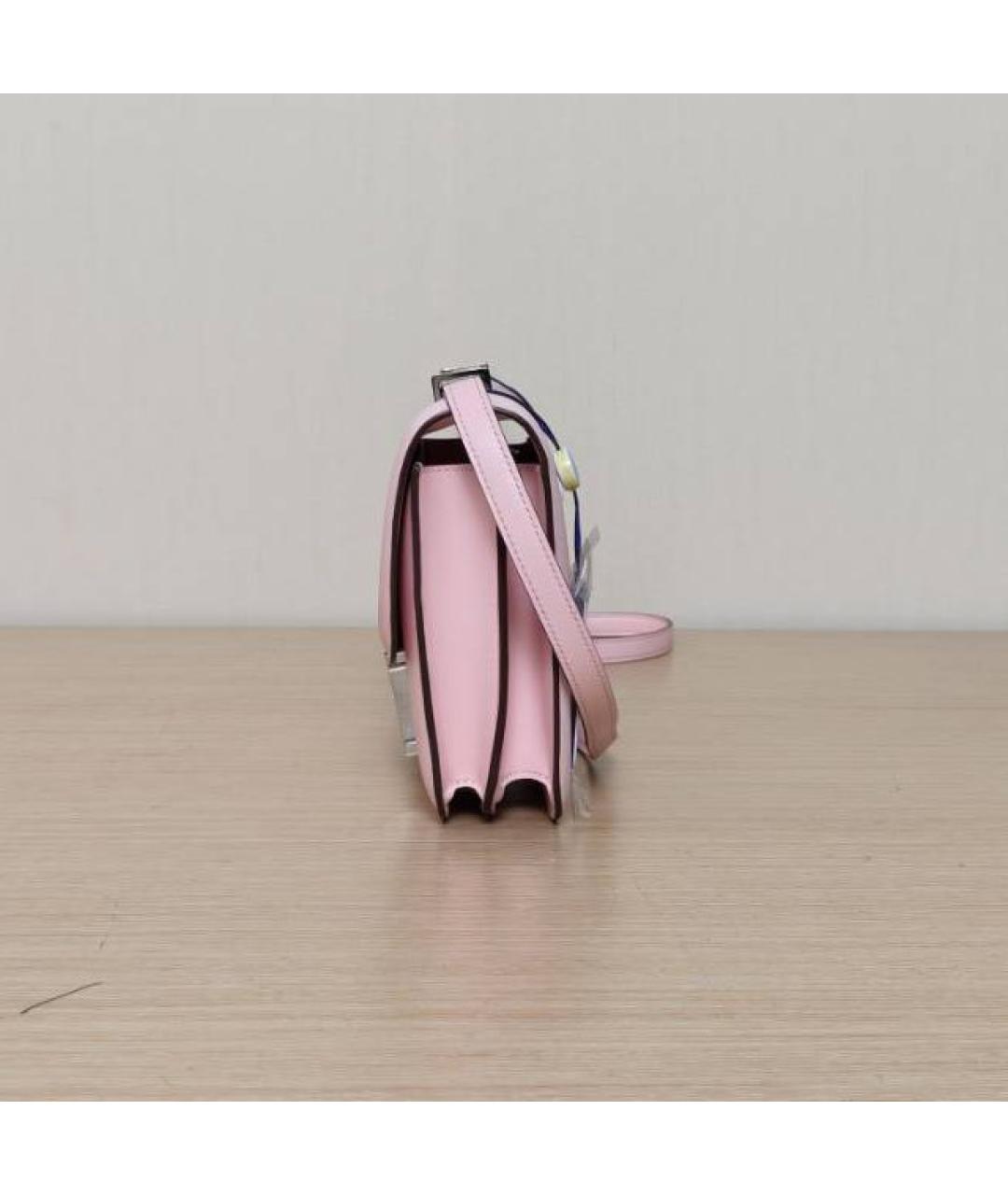 HERMES Розовая кожаная сумка через плечо, фото 5