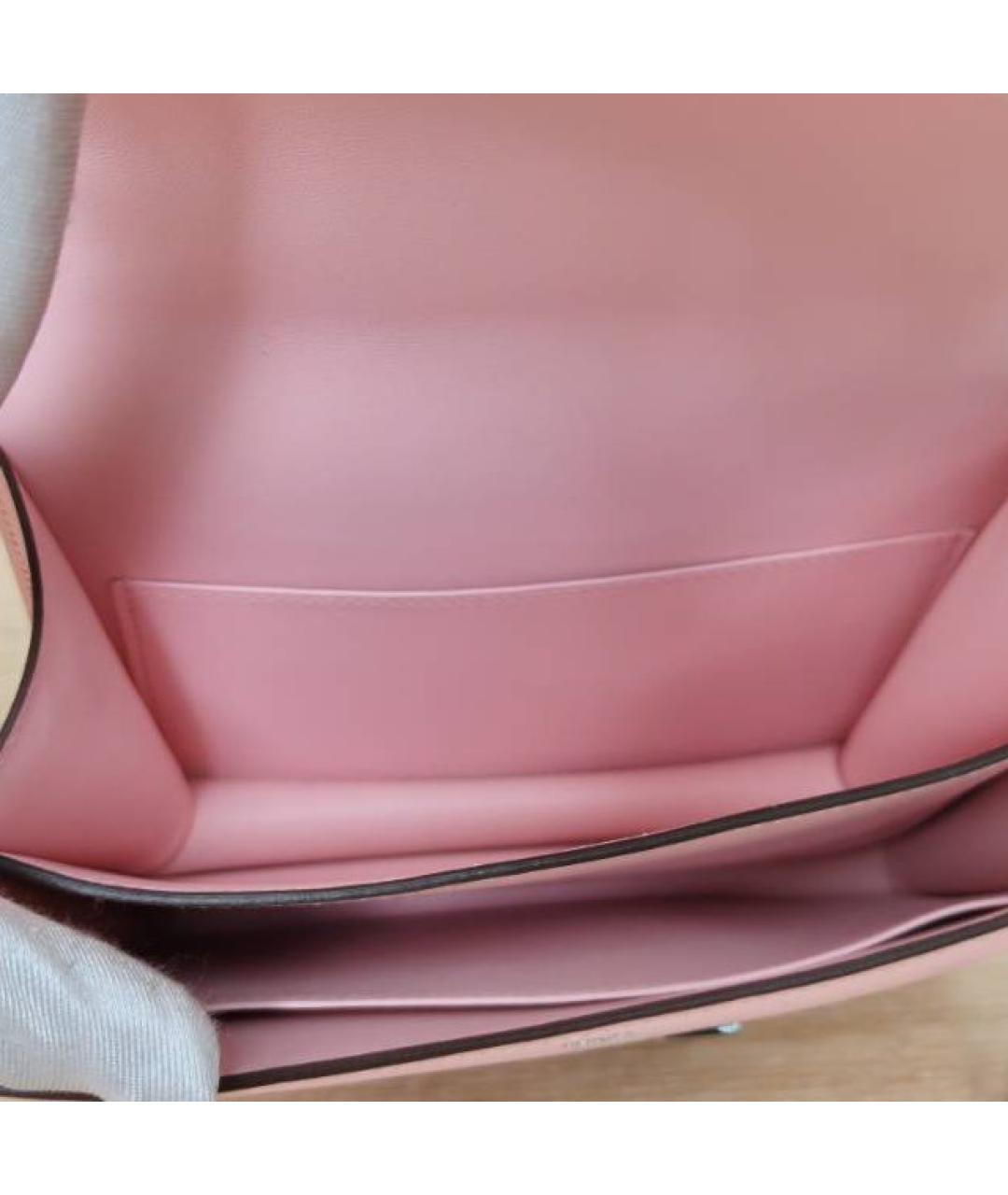 HERMES Розовая кожаная сумка через плечо, фото 2