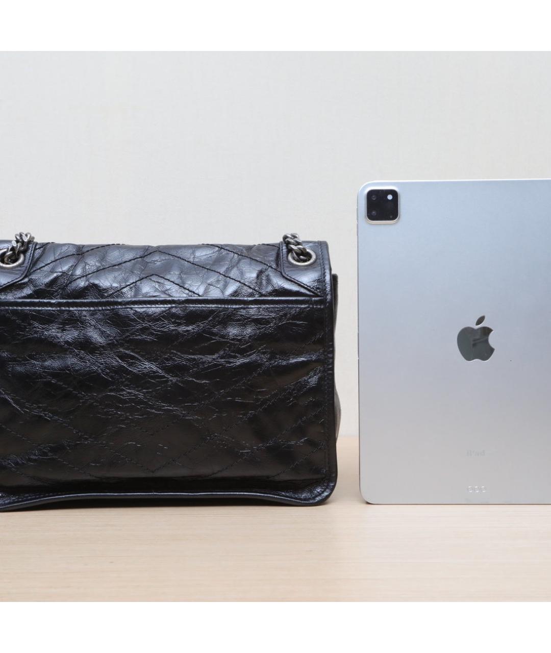 SAINT LAURENT Черная кожаная сумка через плечо, фото 7