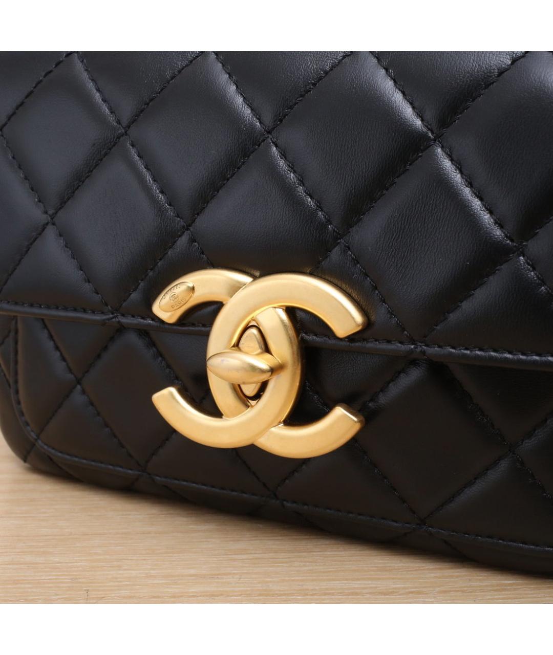 CHANEL Черная кожаная сумка через плечо, фото 8