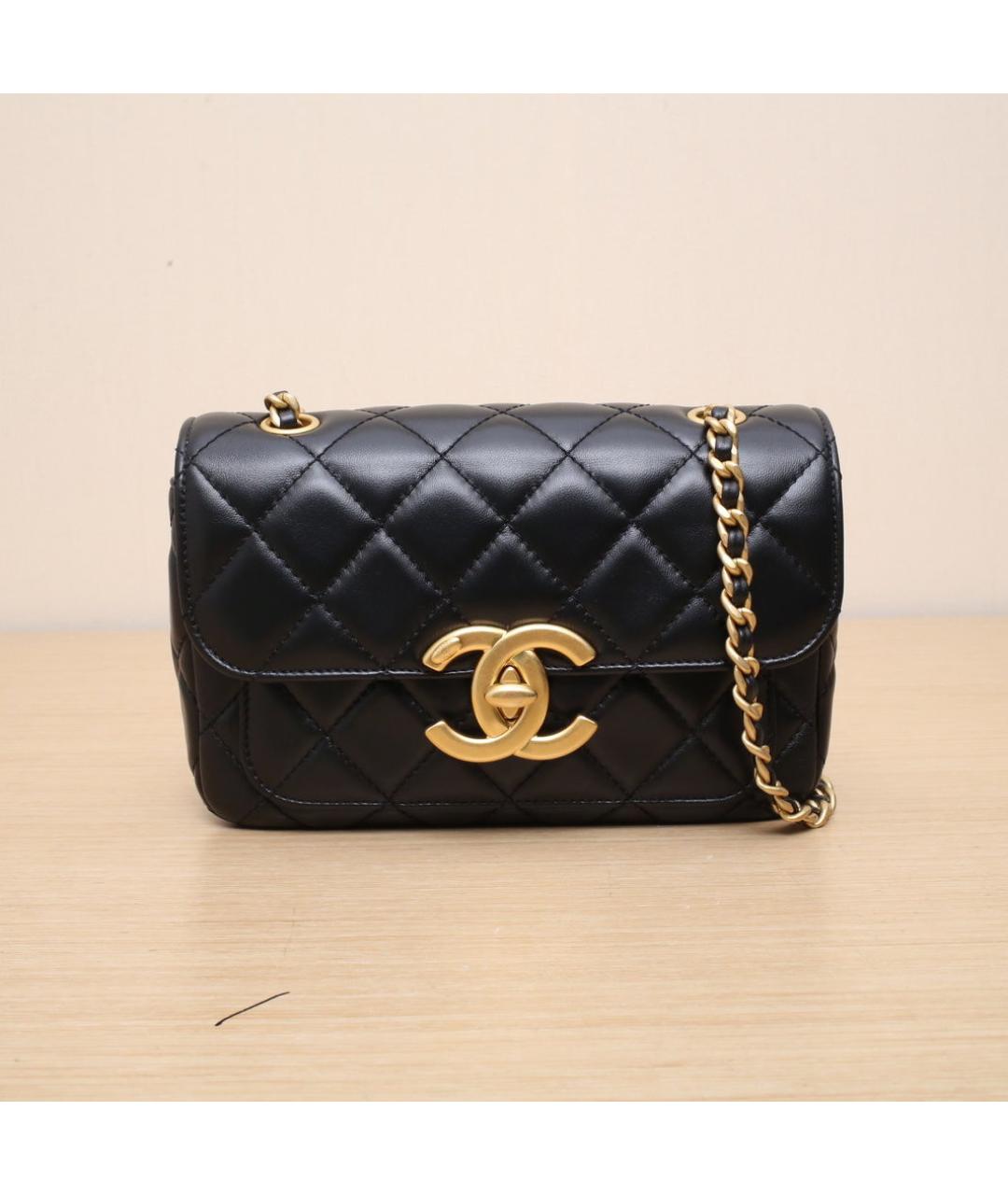 CHANEL Черная кожаная сумка через плечо, фото 3