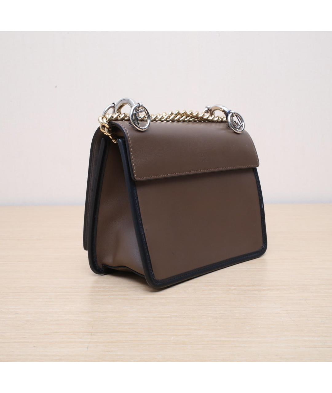 FENDI Коричневая кожаная сумка через плечо, фото 6