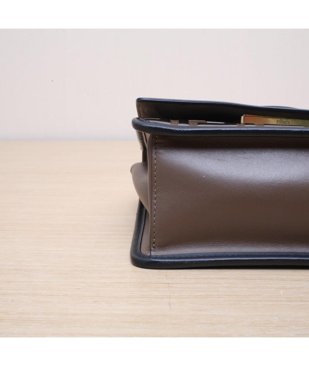 FENDI Коричневая кожаная сумка через плечо, фото 9