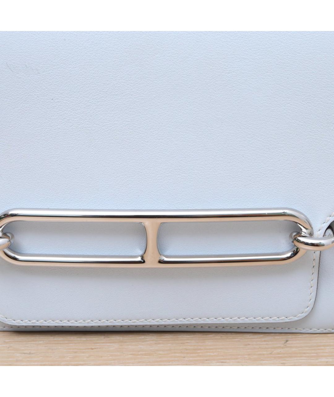 HERMES Белая кожаная сумка через плечо, фото 8