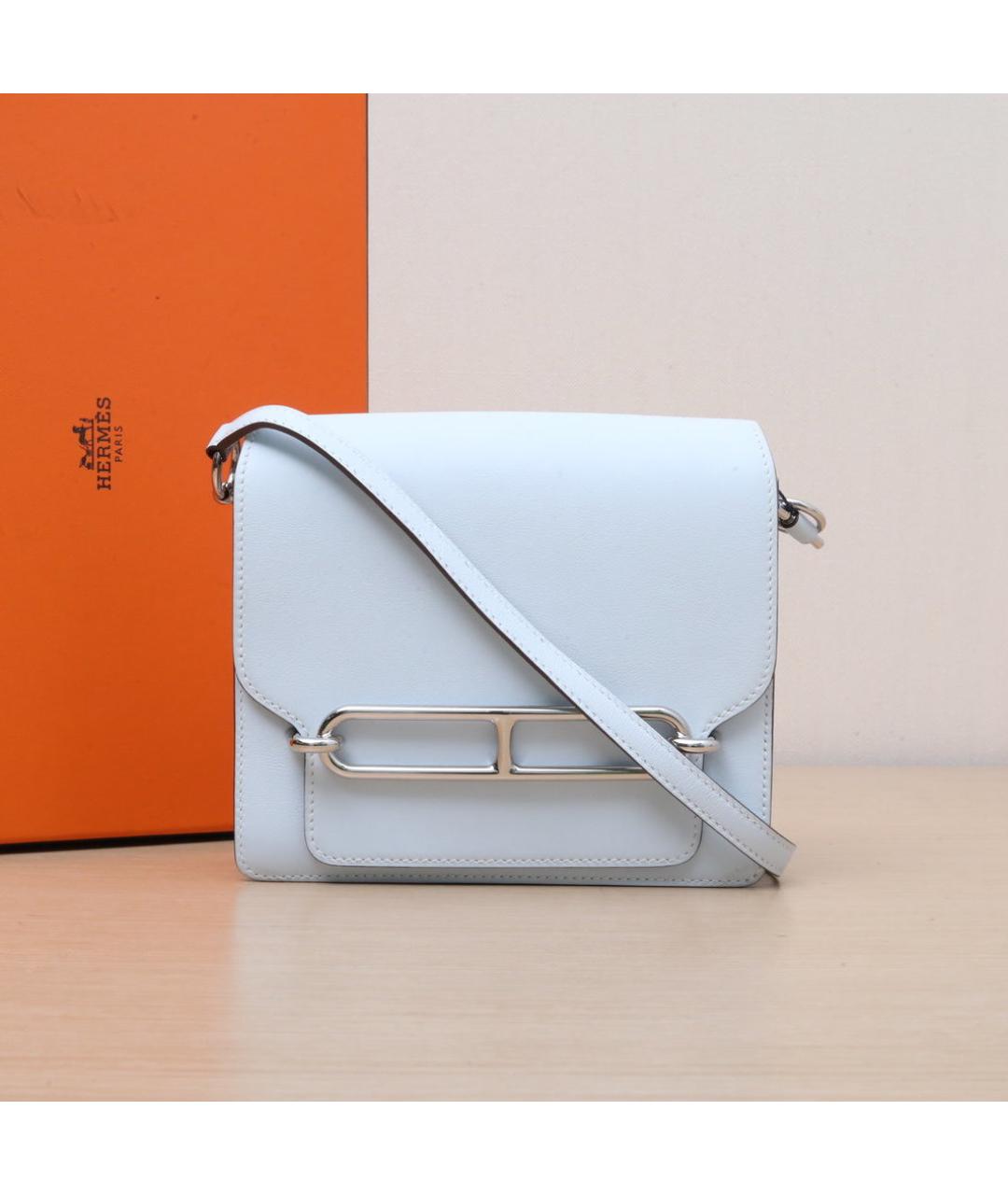 HERMES Белая кожаная сумка через плечо, фото 2