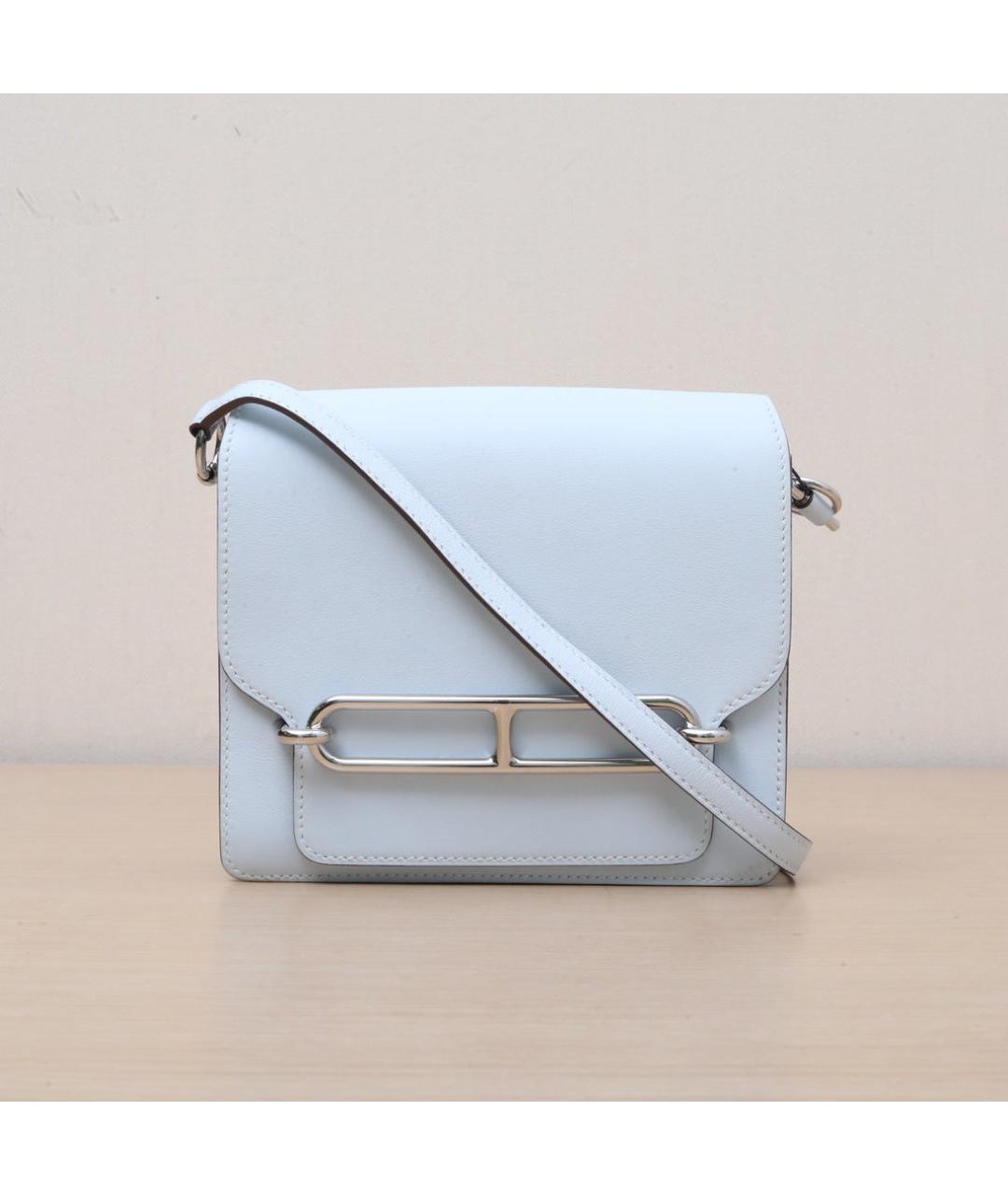 HERMES Белая кожаная сумка через плечо, фото 3