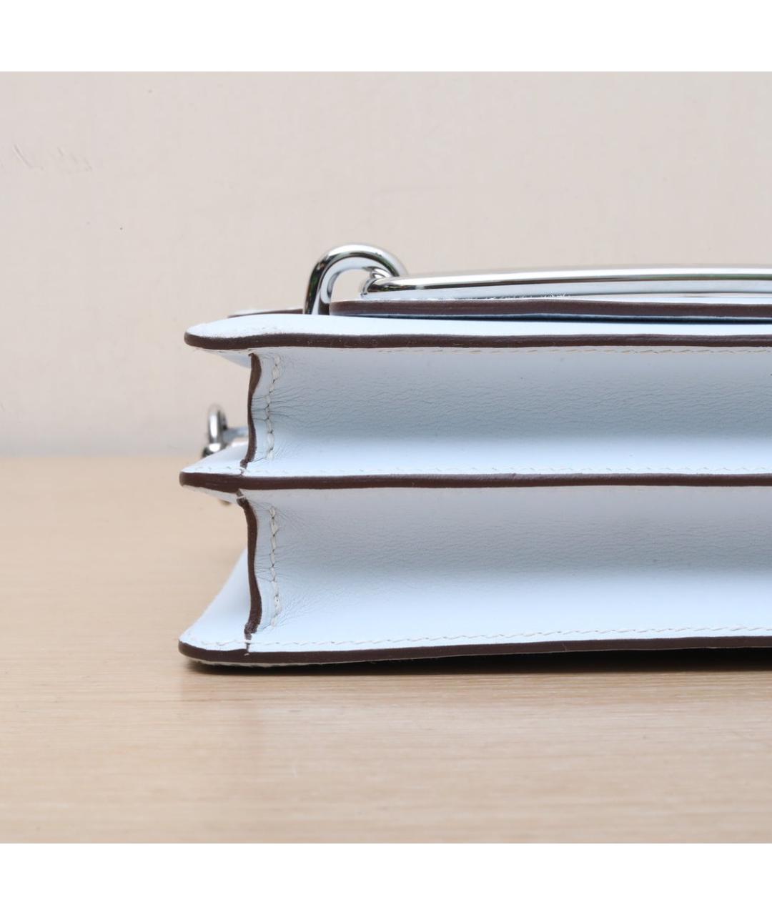 HERMES Белая кожаная сумка через плечо, фото 9