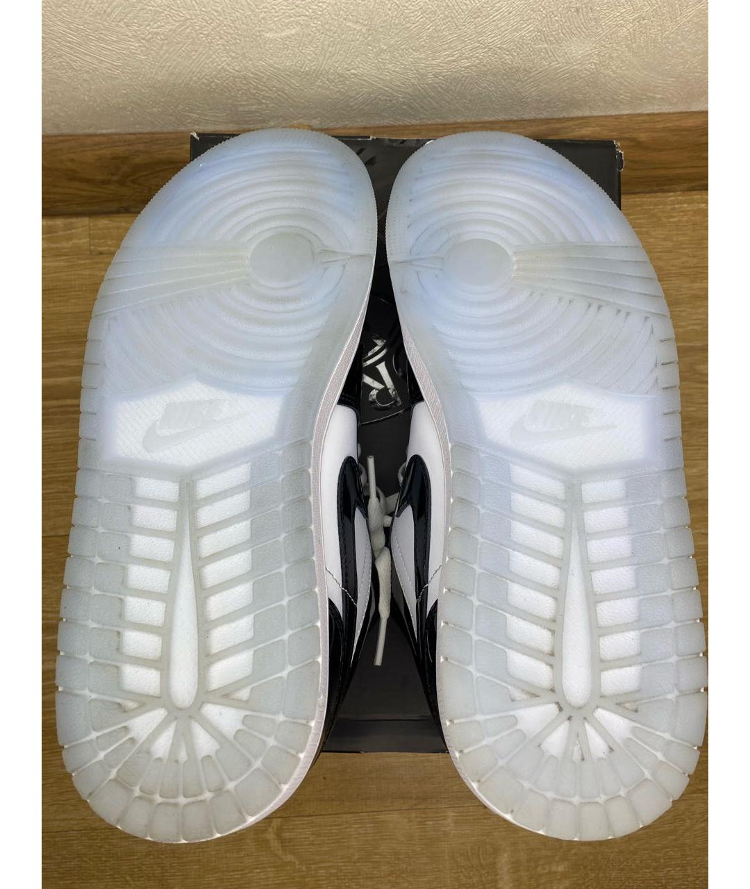 JORDAN Черные низкие кроссовки / кеды из лакированной кожи, фото 8