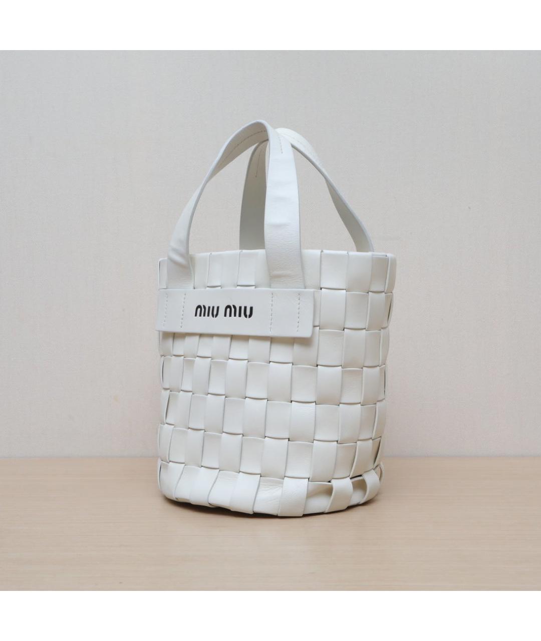 MIU MIU Белая кожаная сумка через плечо, фото 4
