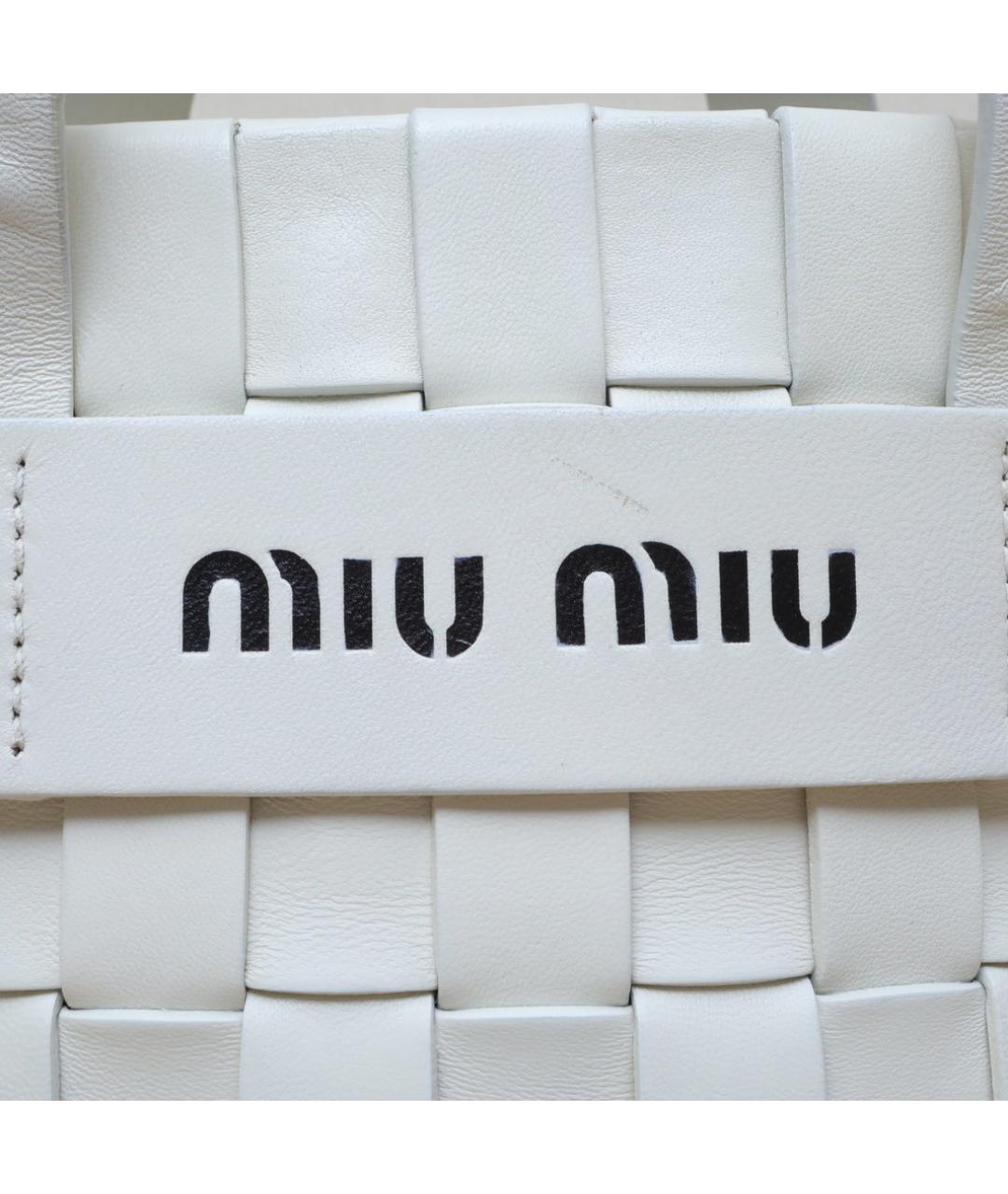 MIU MIU Белая кожаная сумка через плечо, фото 8