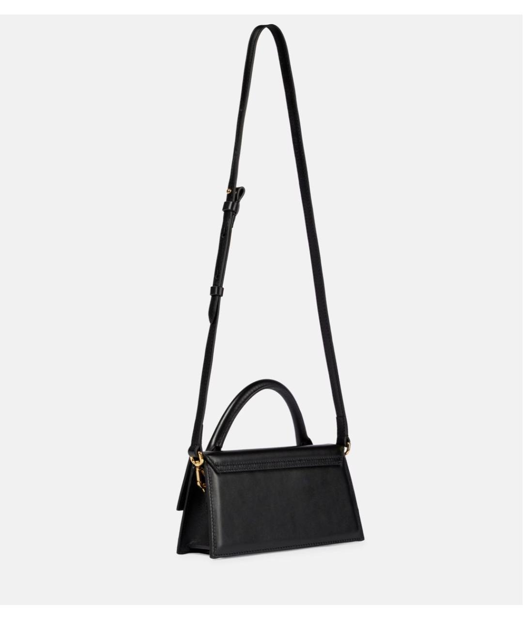 JACQUEMUS Черная кожаная сумка с короткими ручками, фото 2