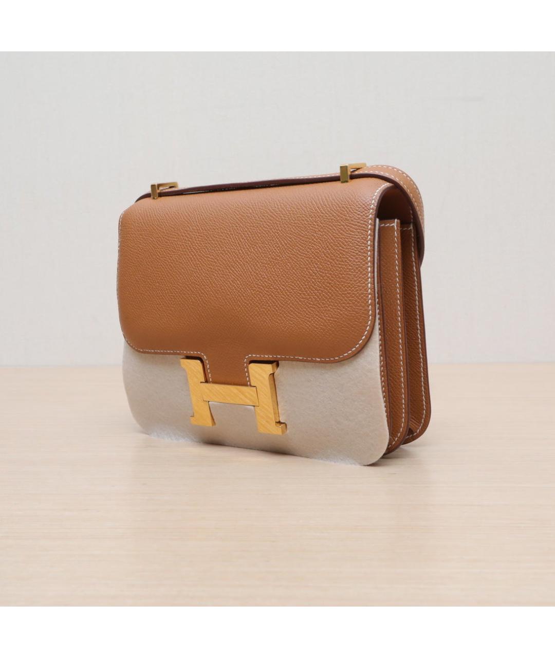 HERMES Коричневая кожаная сумка через плечо, фото 4