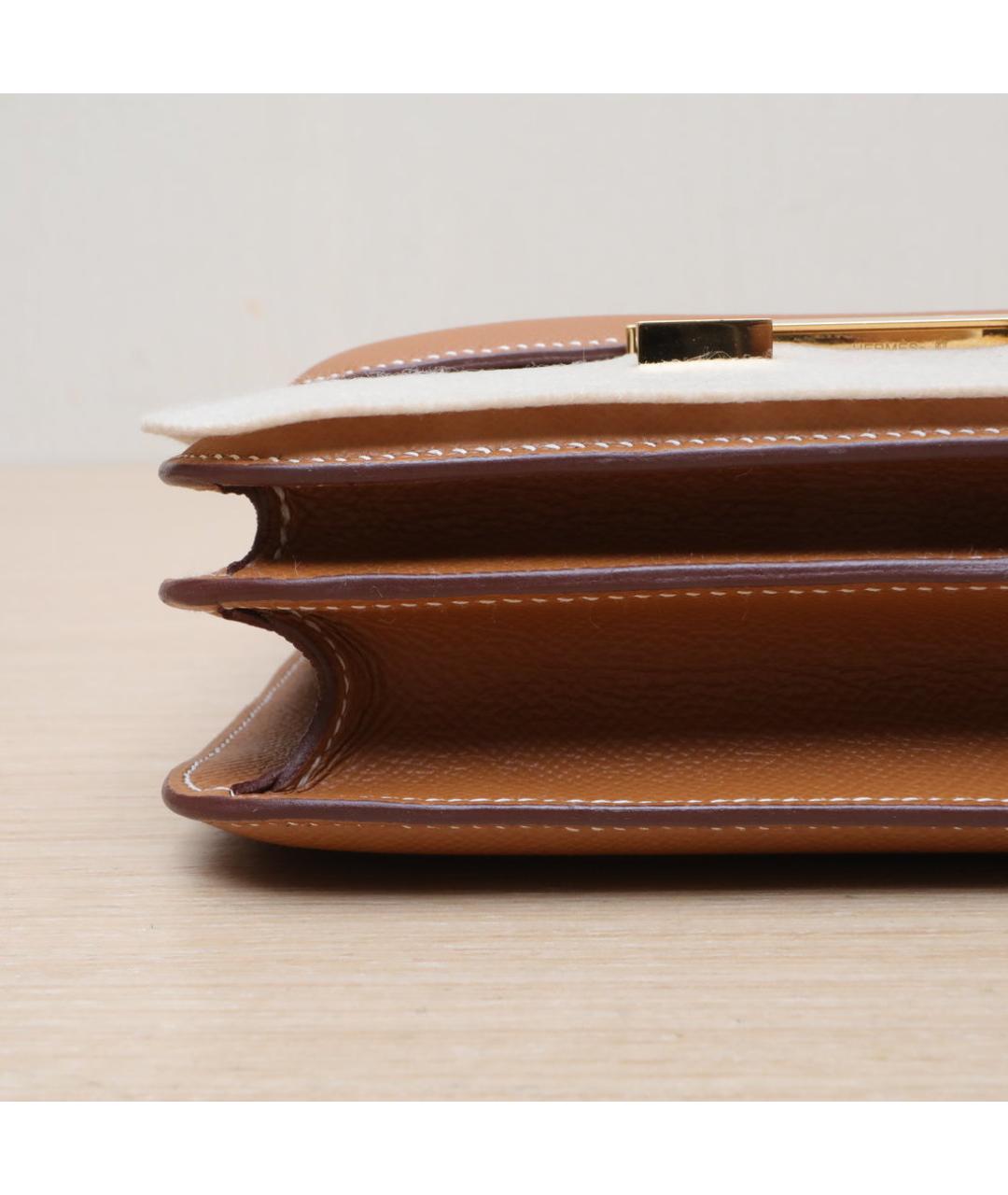 HERMES Коричневая кожаная сумка через плечо, фото 9