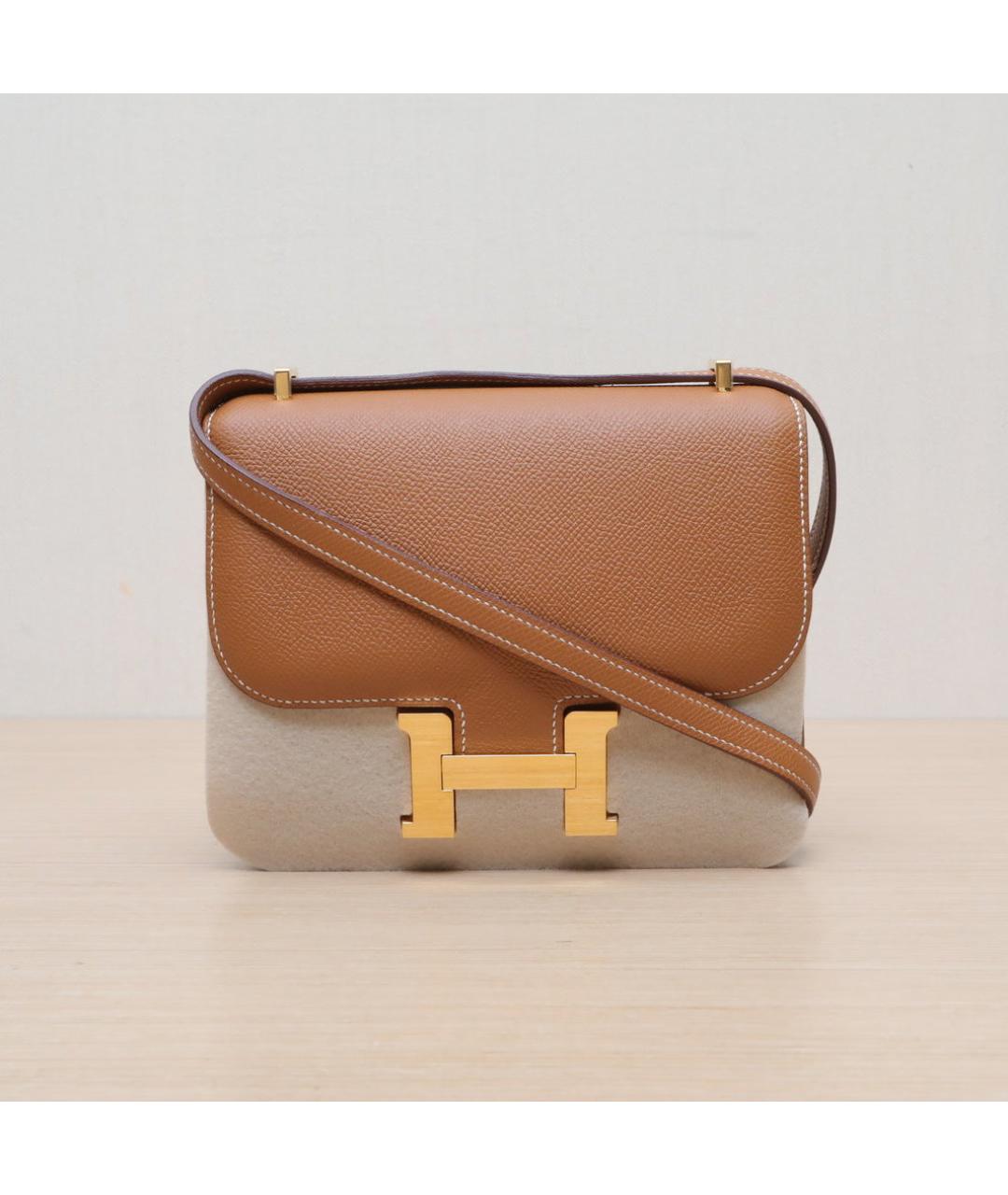 HERMES Коричневая кожаная сумка через плечо, фото 3