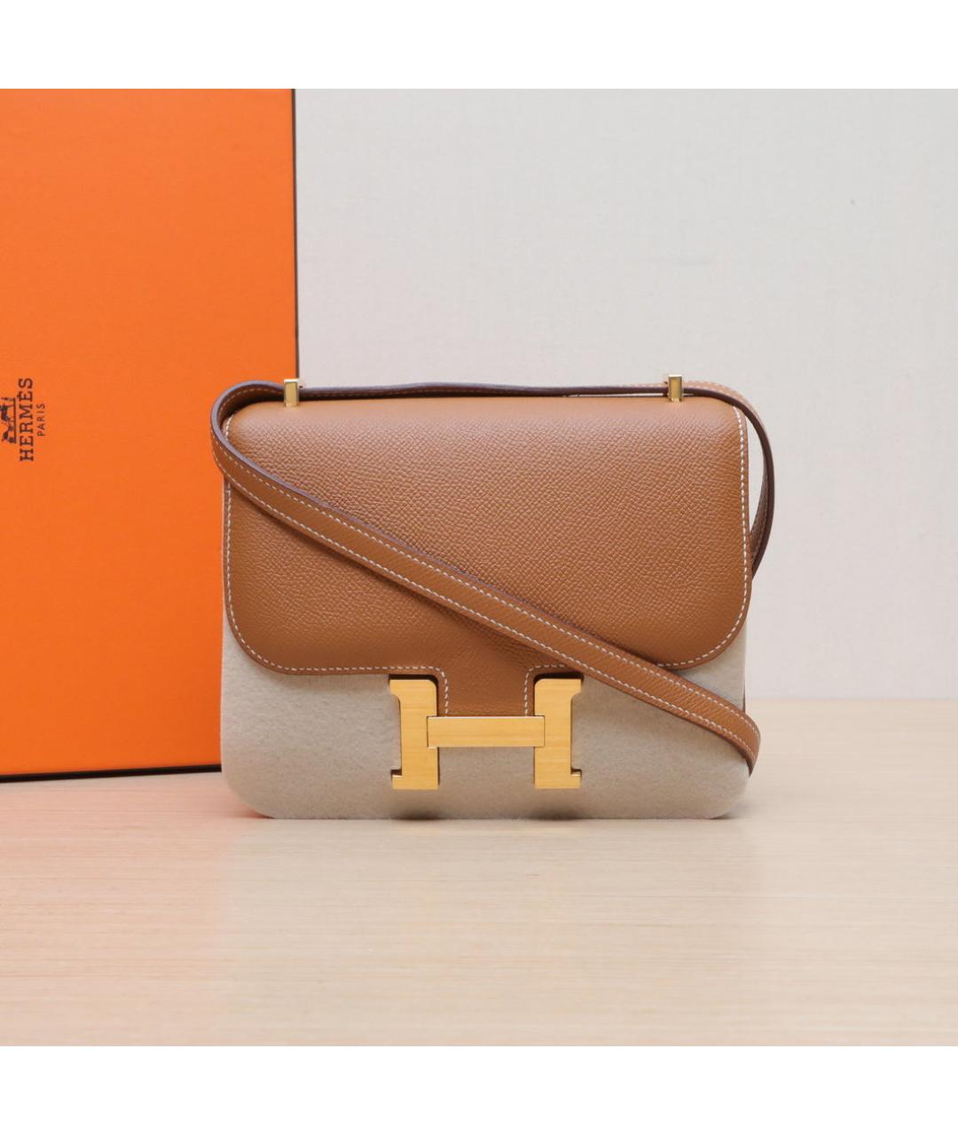 HERMES Коричневая кожаная сумка через плечо, фото 2