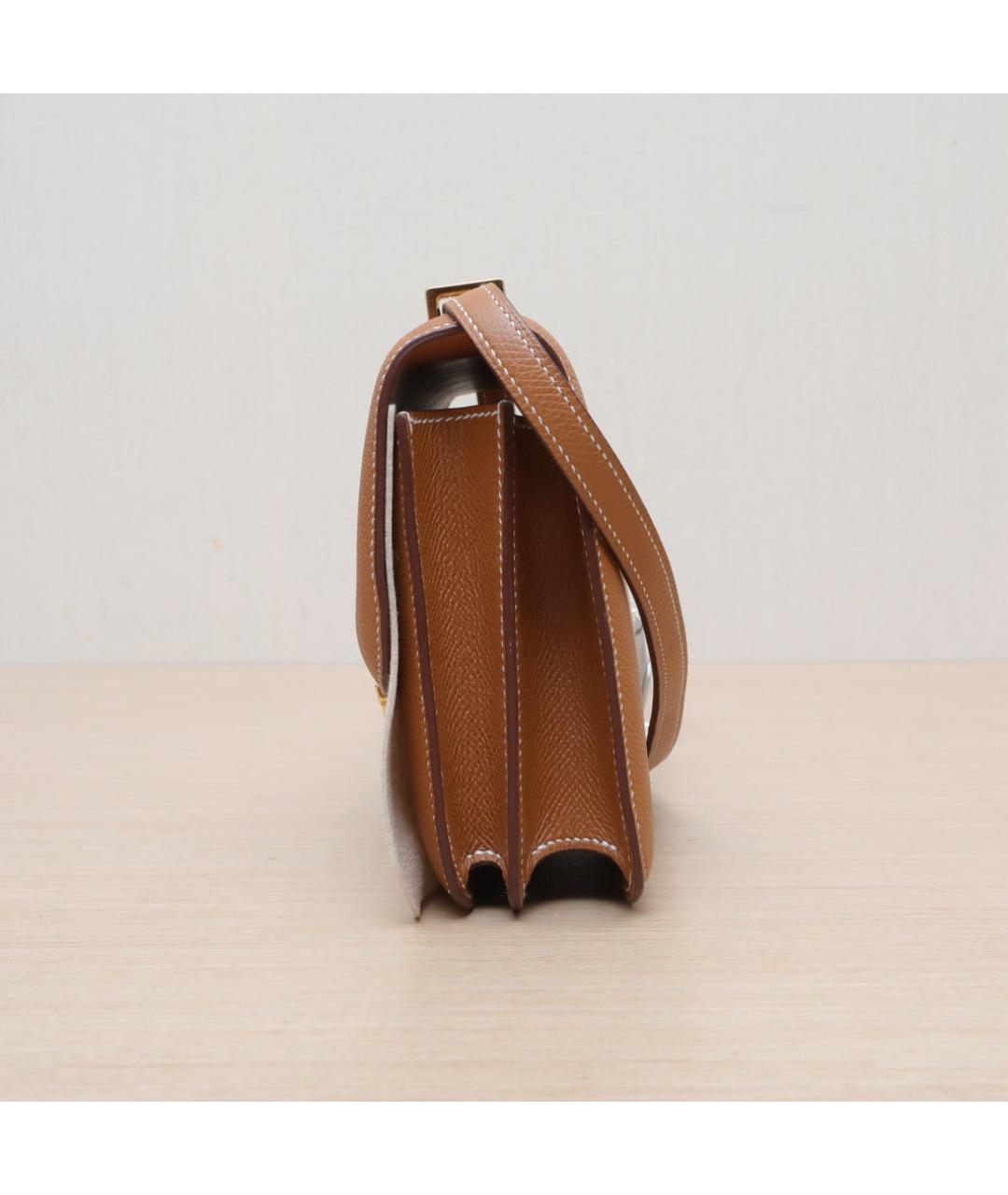 HERMES Коричневая кожаная сумка через плечо, фото 5