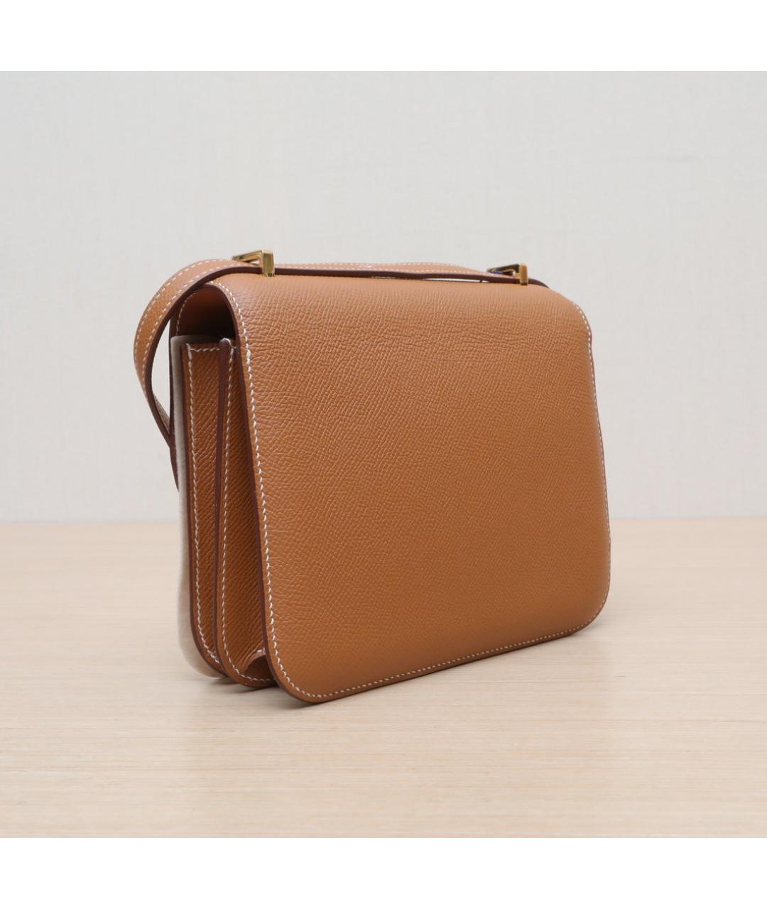 HERMES Коричневая кожаная сумка через плечо, фото 6