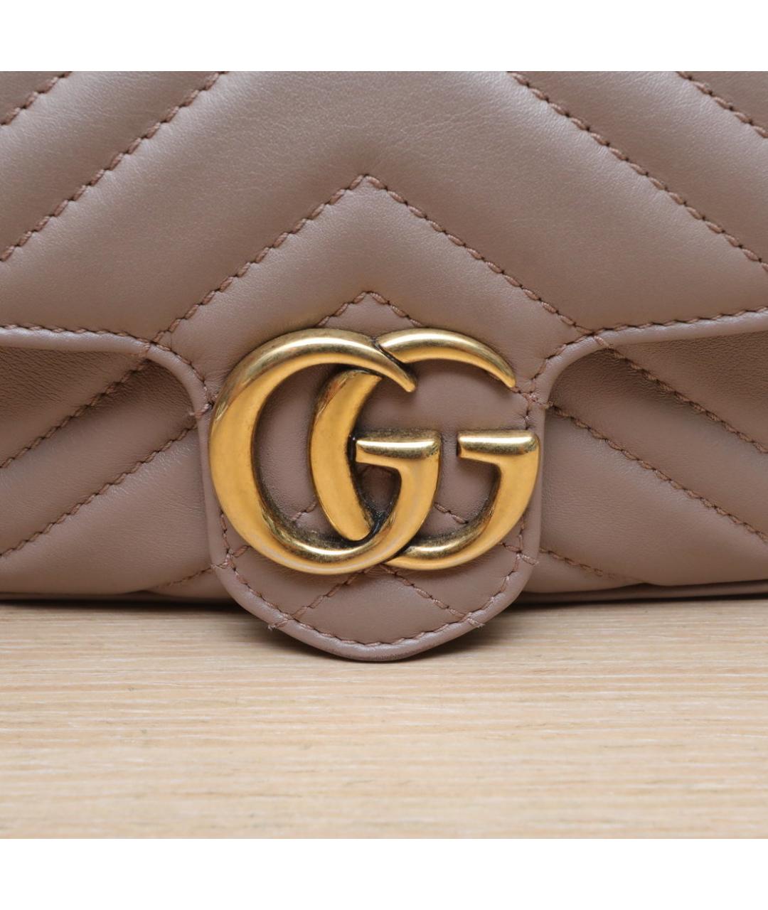 GUCCI Бежевая кожаная сумка через плечо, фото 8