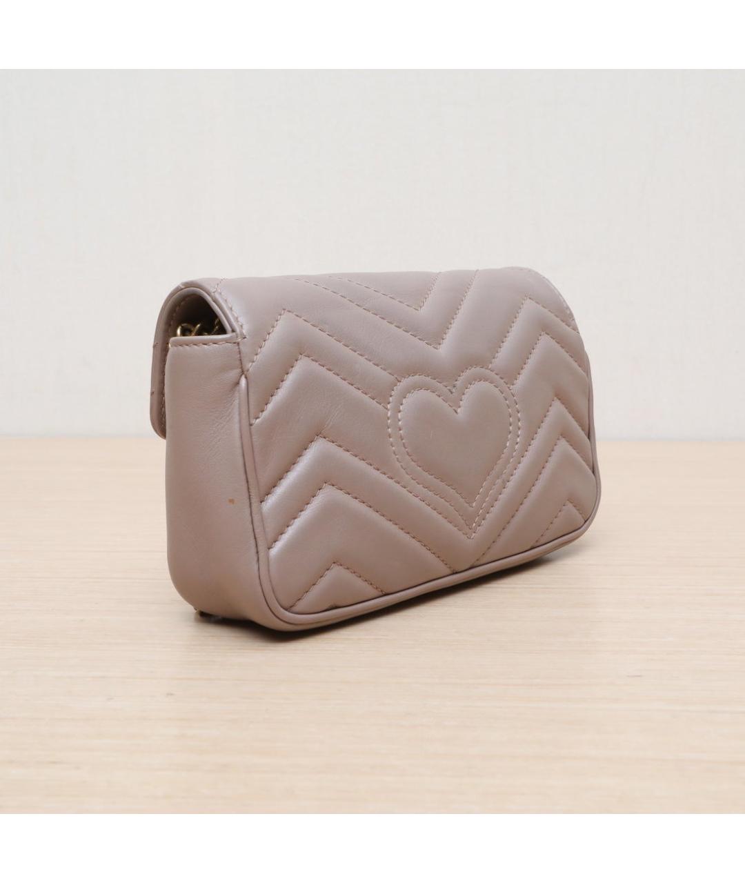 GUCCI Бежевая кожаная сумка через плечо, фото 6