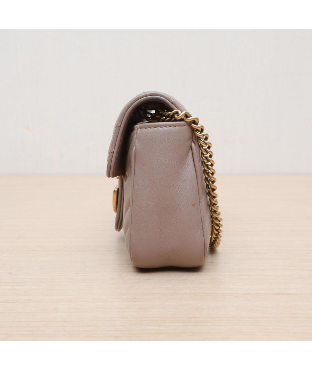 GUCCI Бежевая кожаная сумка через плечо, фото 5