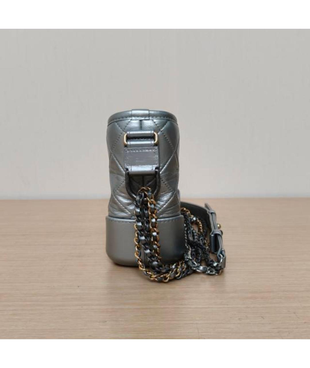 CHANEL Серебряная кожаная сумка через плечо, фото 3