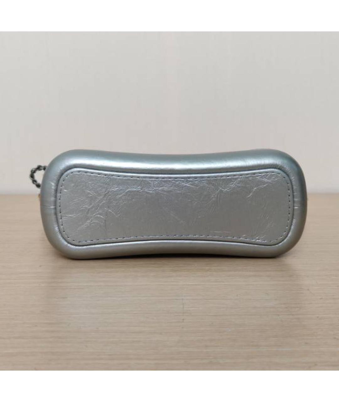 CHANEL Серебряная кожаная сумка через плечо, фото 6